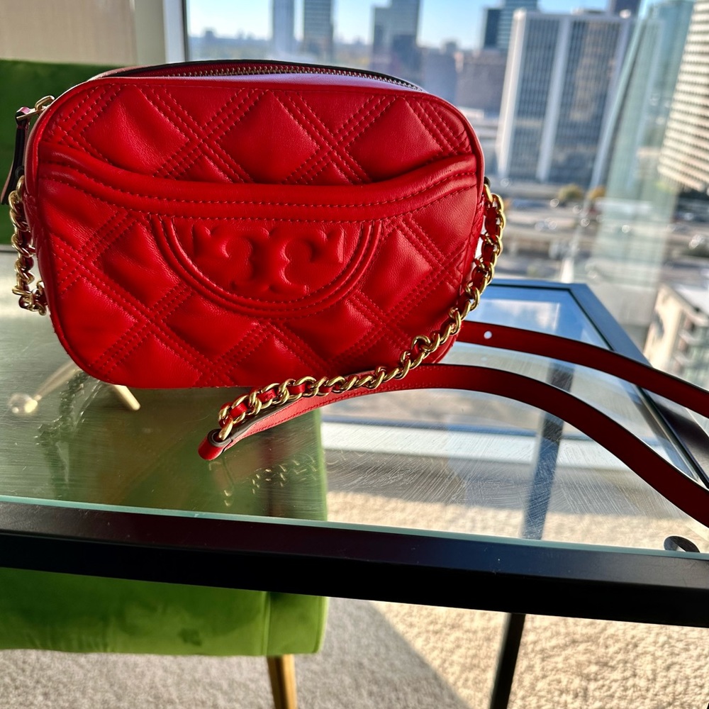 Tory Burch Red Fleming Crossbody